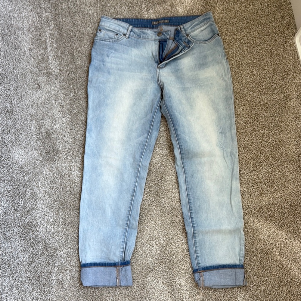 Garnet Hill Blue Boyfriend Jeans Relaxed Fit 29
